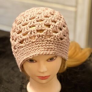 Handmade Bennie hat champagne in color